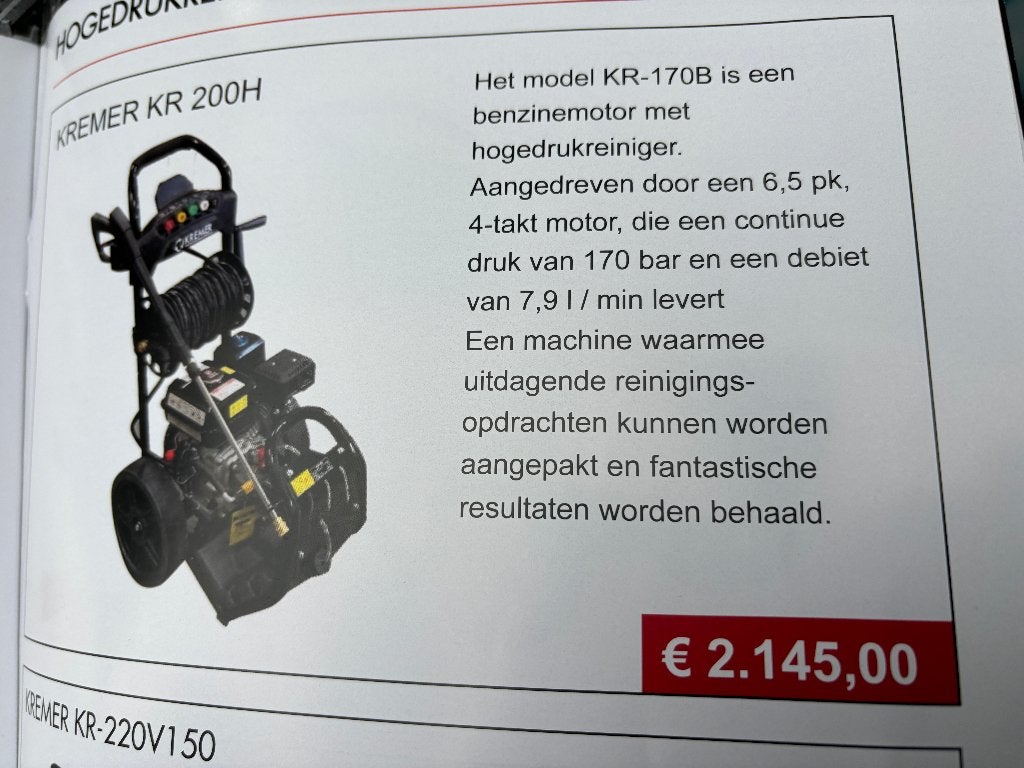 NIEUWE Benzine Hogedrukreiniger met krachtige 6.5 PK motor, Enlèvement, Neuf, Essence, Kremer