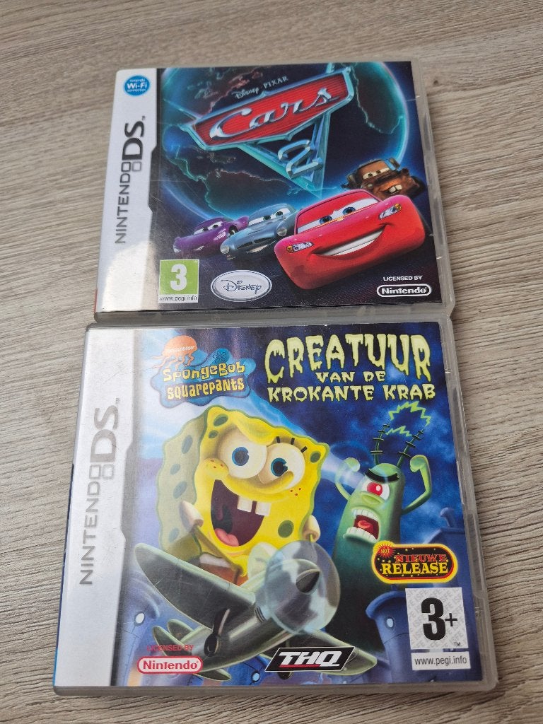 Nintendo DS Games: Cars 2 & SpongeBob– Als set of los!, 1 joueur, Course et Pilotage, Enlèvement, Utilisé