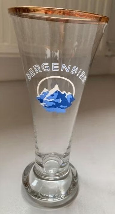 Een vintage Bergenbier fluitglas, Enlèvement ou Envoi, Comme neuf, Verre ou Verres