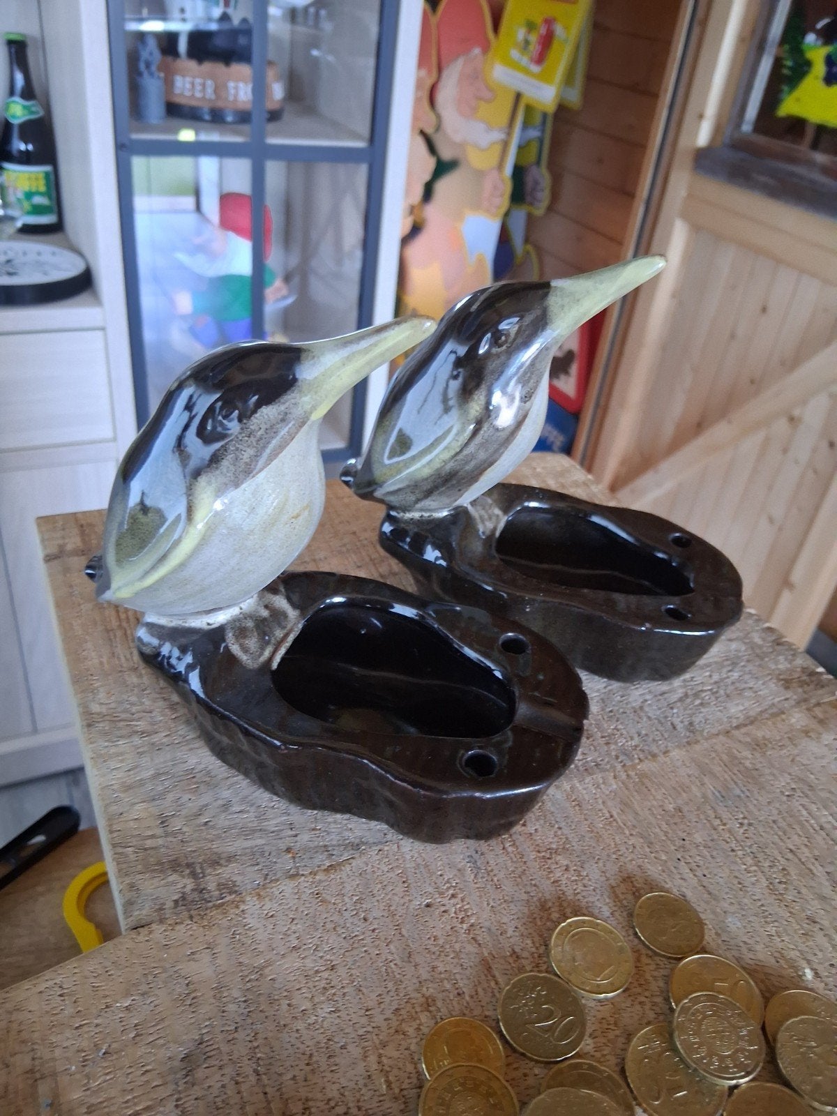 2 asbakken ijsvogel, Ophalen of Verzenden