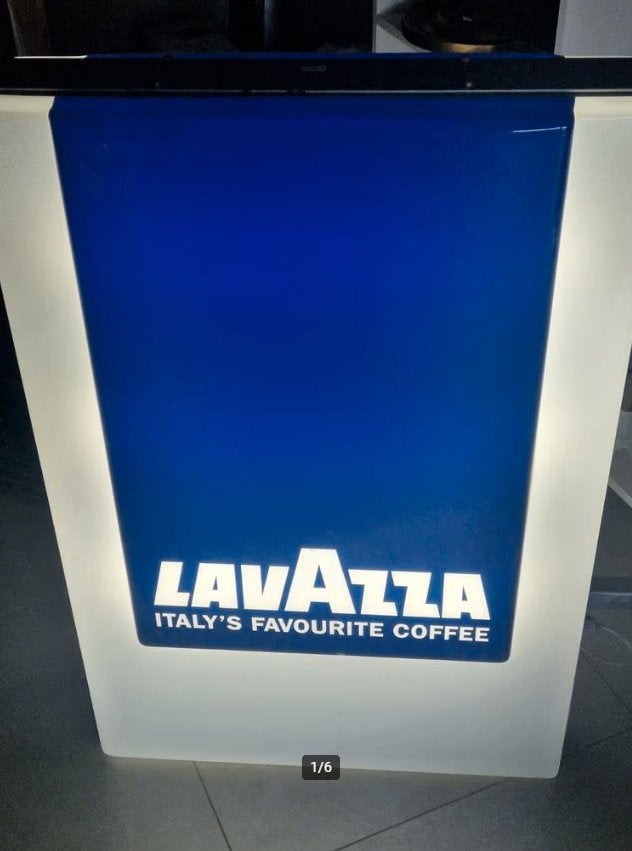 Vintage Verlichtings reclame Lavazza Coffee, Ophalen