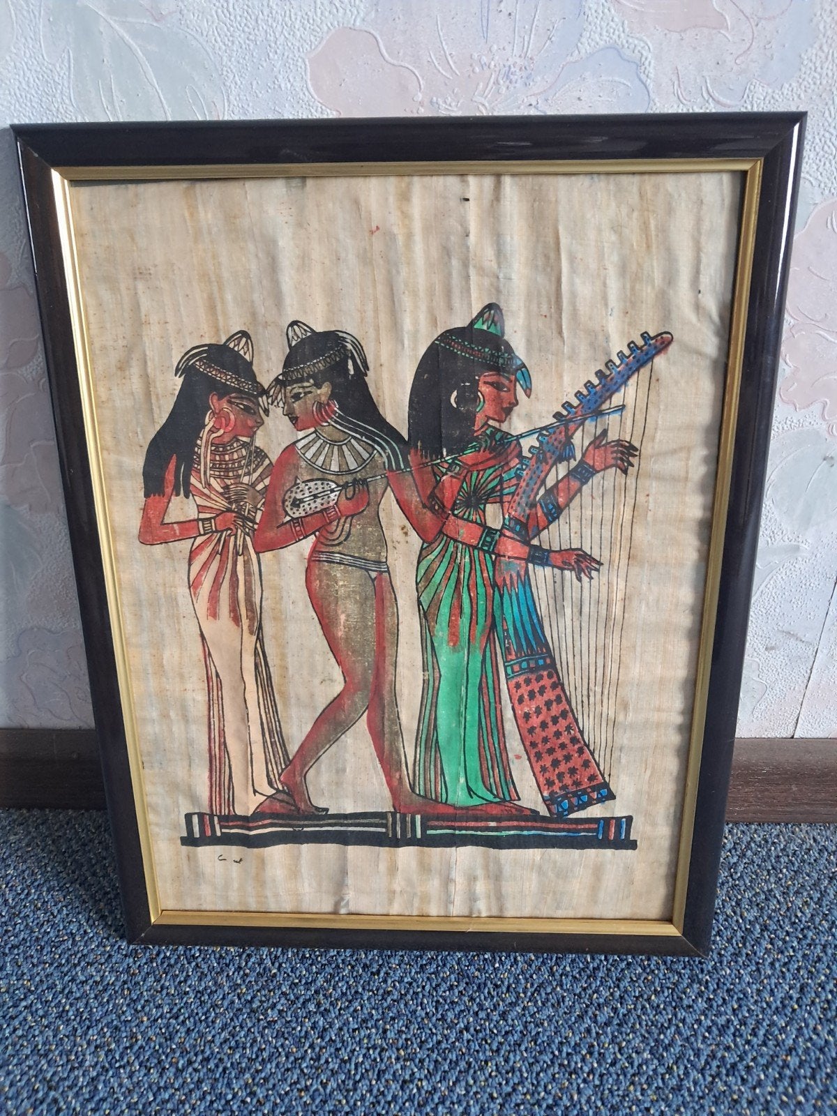 Replica Egyptische papyrusschilderij, Antiek en Kunst, Ophalen