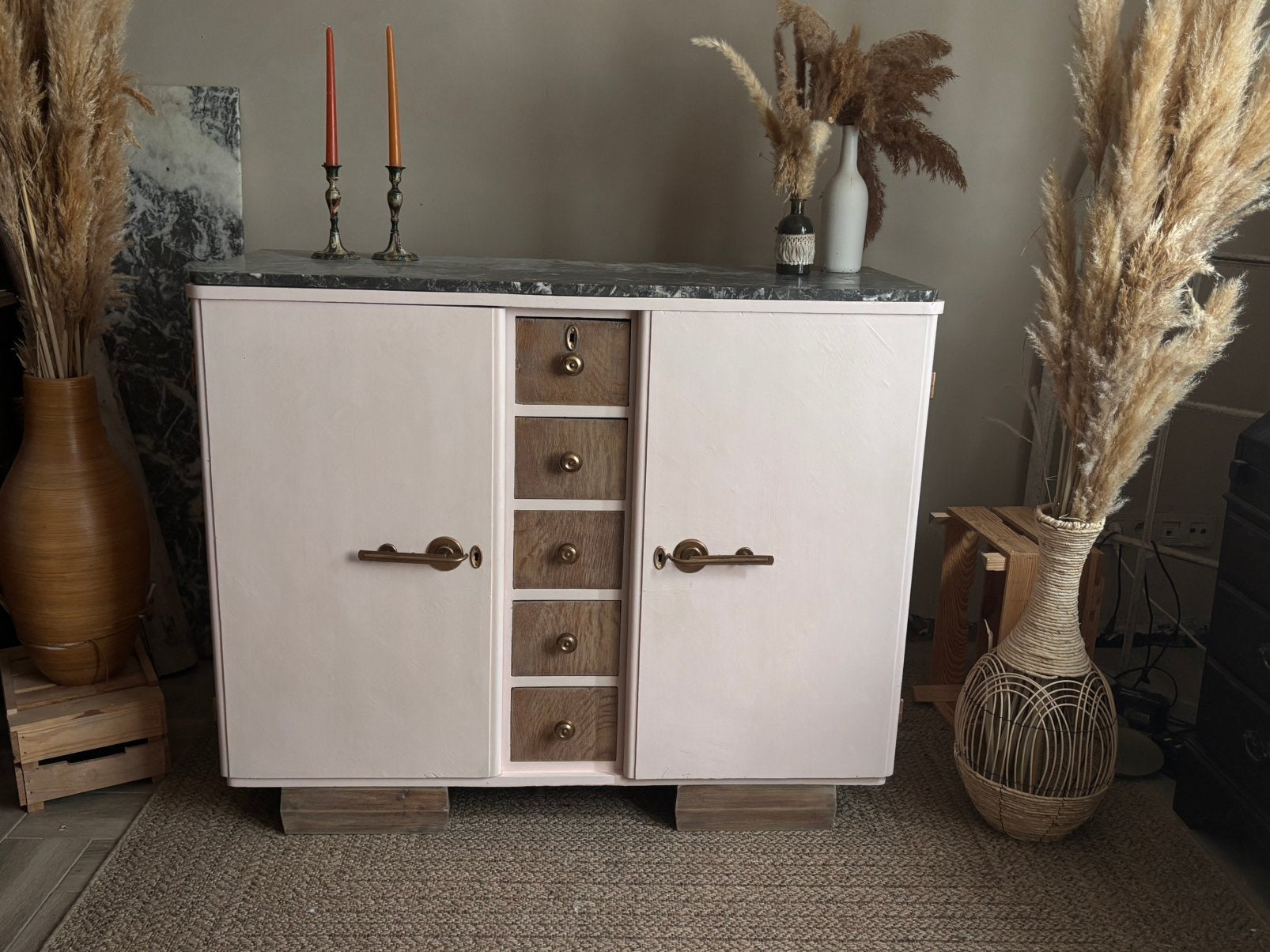 Gerestylde vintage meubels commode ladekast, Antiek en Kunst, Ophalen