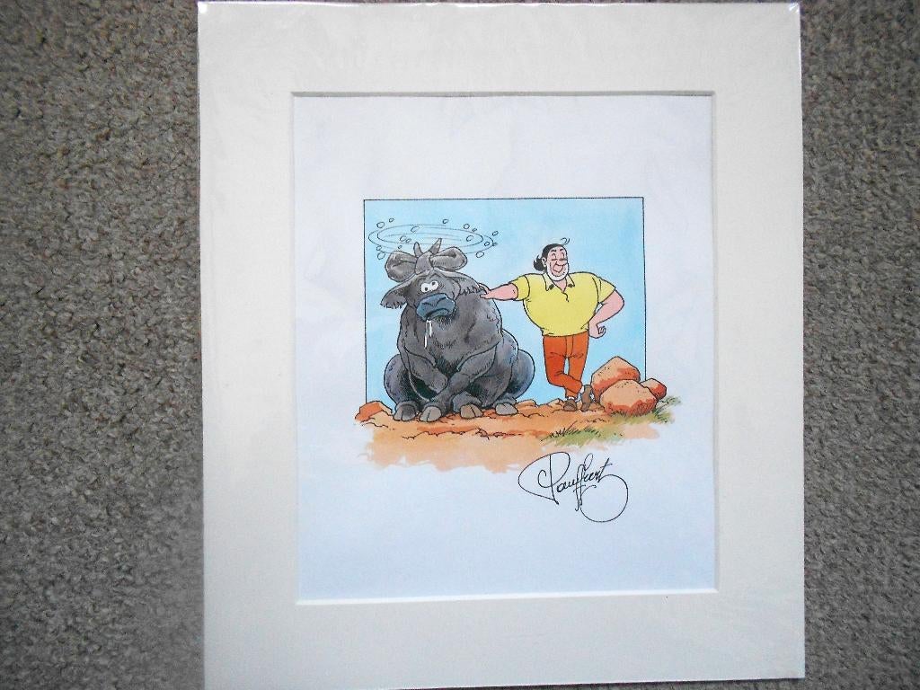 Suske en Wiske - Jerom met stier - originele tekening Geerts, Boeken, Ophalen of Verzenden, Nieuw, Paul Geerts