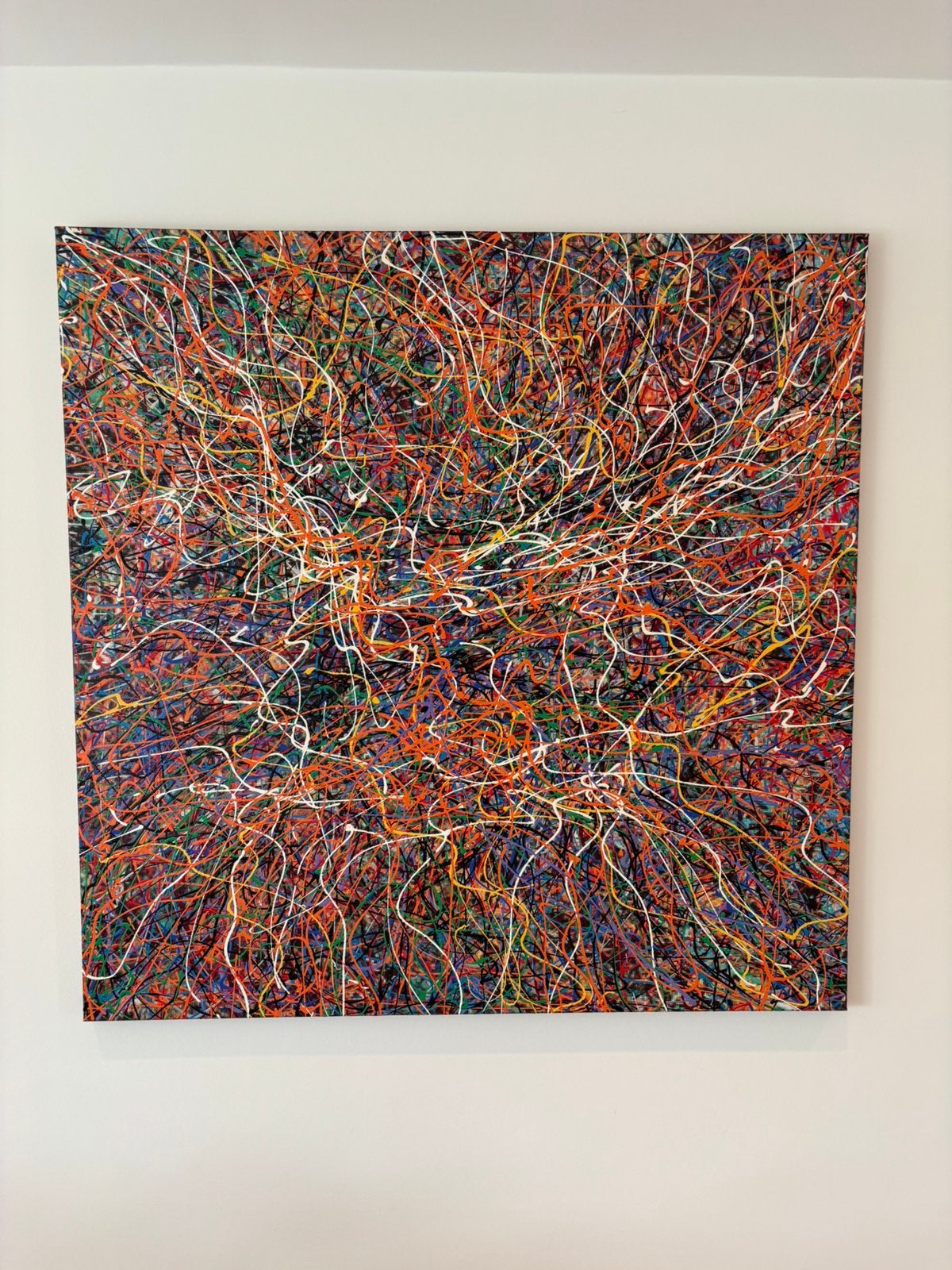 Modern schilderij  op doek (1m20 op 1m20), Ophalen