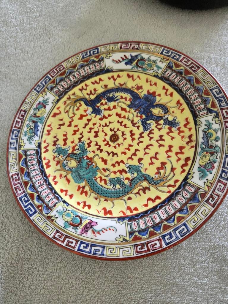 Handgeschilderd Macau bord, Antiek en Kunst, Ophalen