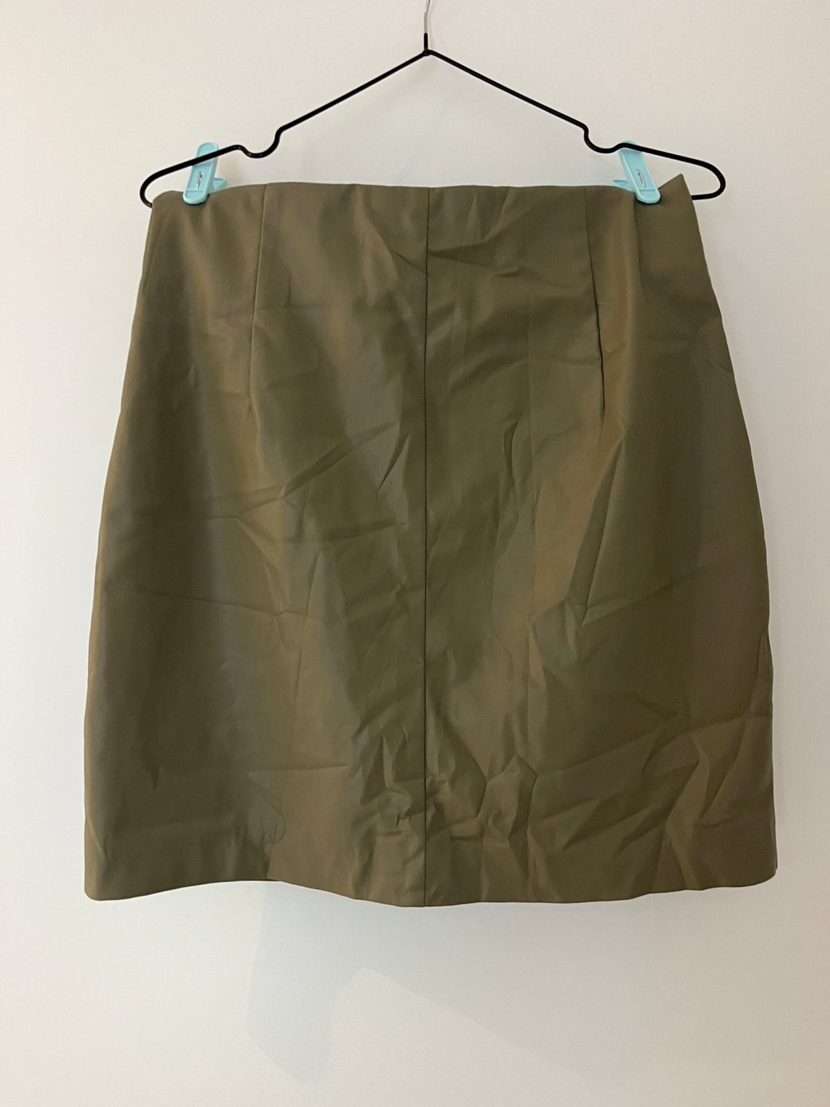 H&M stijlvolle kokerrok/minirok kaki met rits (maat 38), Kleding | Dames, Maat 38/40 (M), Verzenden, Zo goed als nieuw, Boven de knie