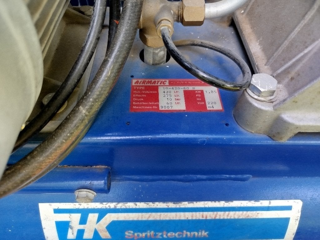 HK spritztechnik / Airmatic compressor 10 bar- 60l- 220 V, Bricolage & Construction, Enlèvement, Utilisé, 6 à 10 bars, 25 à 100 litres