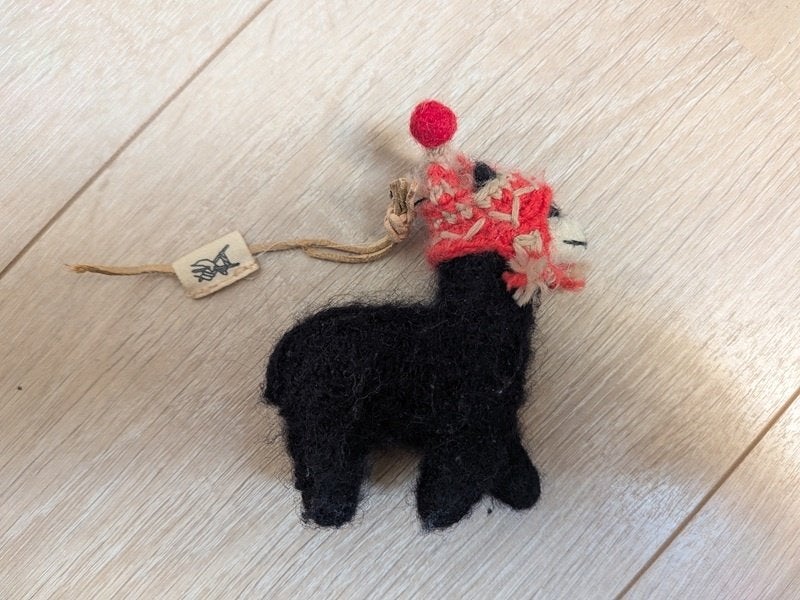 porte-clés - lama dans un bonnet, en laine, Collections, Porte-clés, Enlèvement, Utilisé
