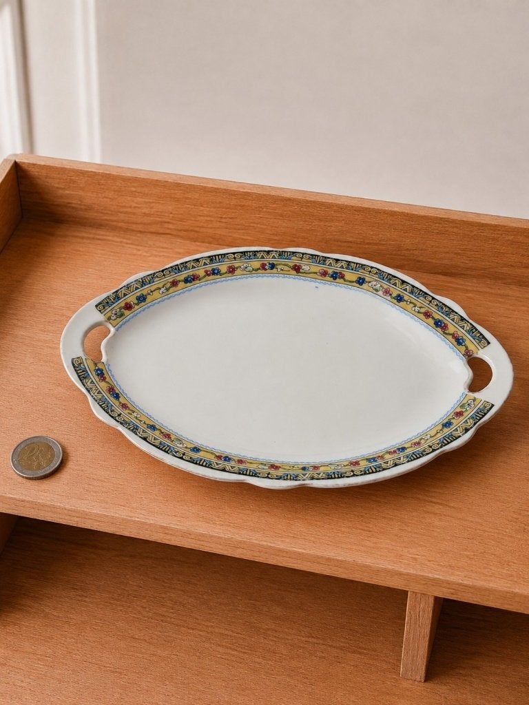 Victoria Czechoslovakia Art Deco porseleinen ovale schaal, Antiek en Kunst, Ophalen of Verzenden