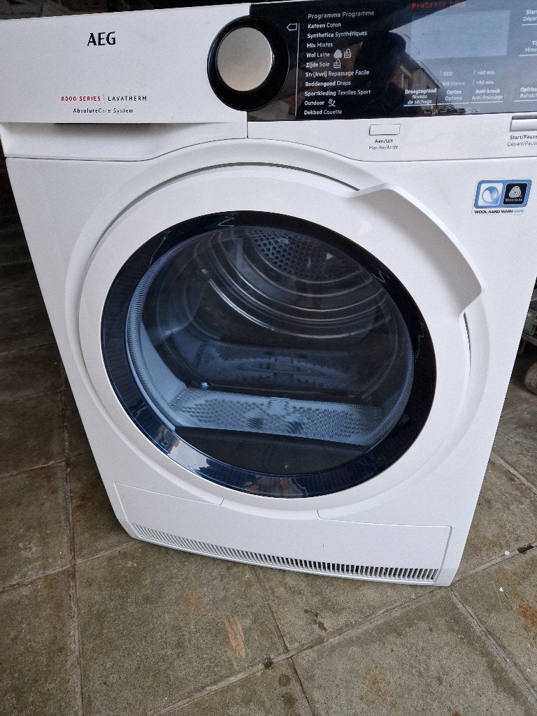 AEG droger 8kg warmtepomp A ++. 8000-serie, Elektronische apparatuur, Ophalen, Zo goed als nieuw, Voorlader
