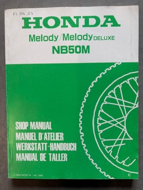Werkplaatshandboek Honda Melody NB50M Deluxe, Enlèvement ou Envoi, Honda
