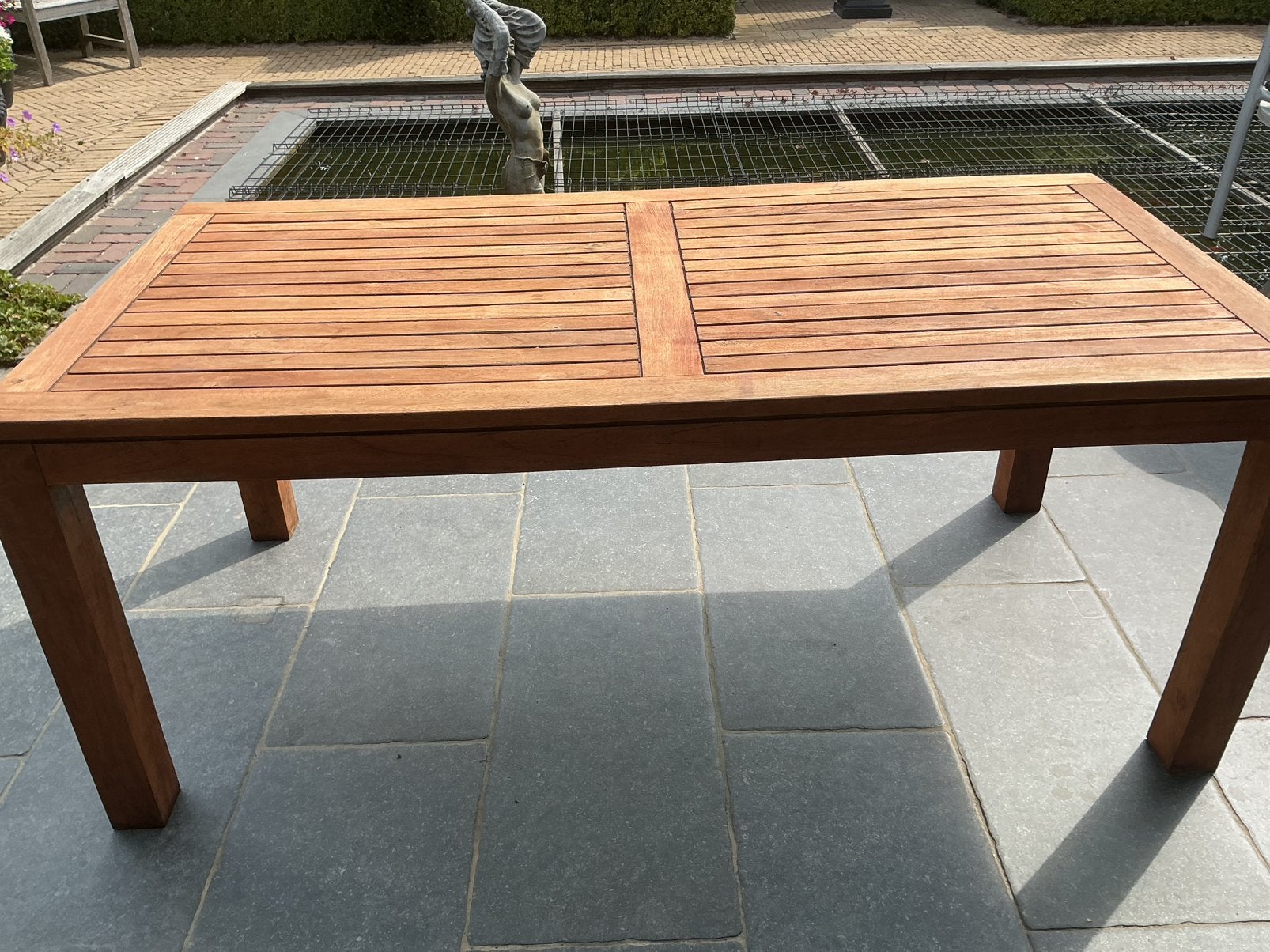 Tuintafel, Tuin en Terras, Tuintafels, Ophalen, Gebruikt, Rechthoekig, Hout