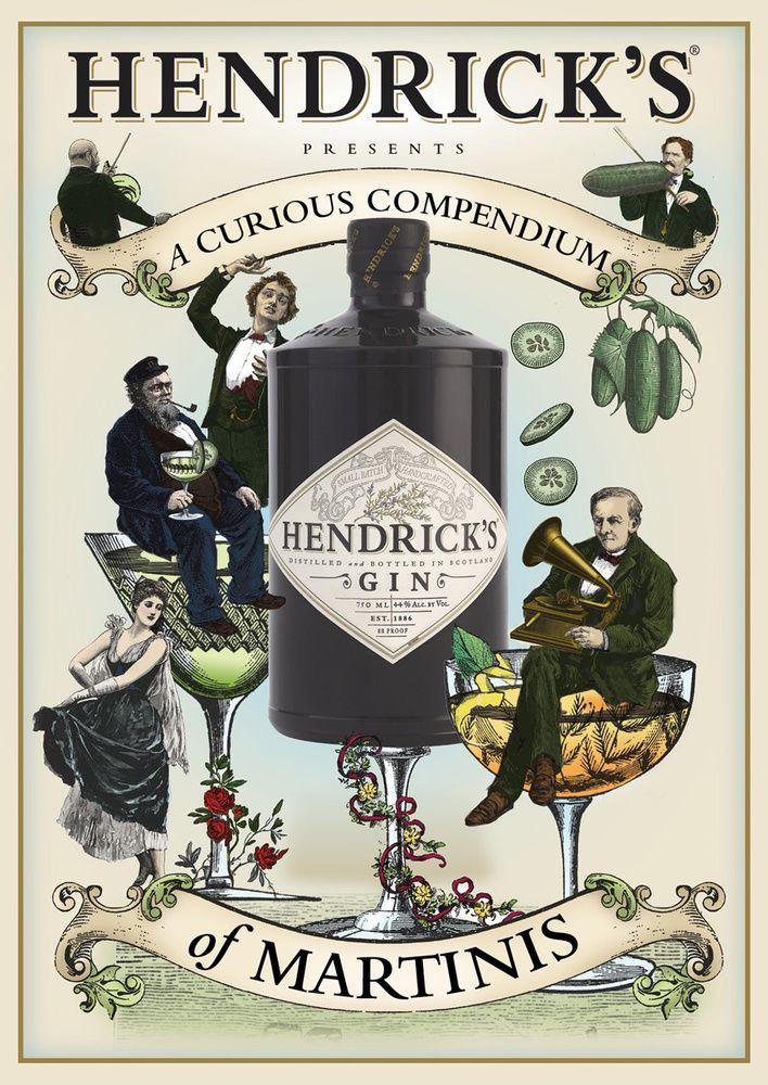 Metalen reclamebord Hendrick’s gin 1 - retro vintage mancave, Verzamelen, Ophalen of Verzenden, Zo goed als nieuw, Reclamebord