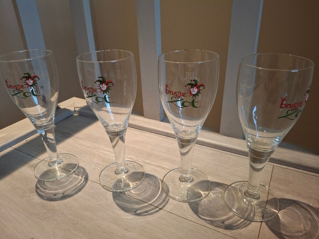 4 glazen brugse zot, Verzamelen, Ophalen, Zo goed als nieuw