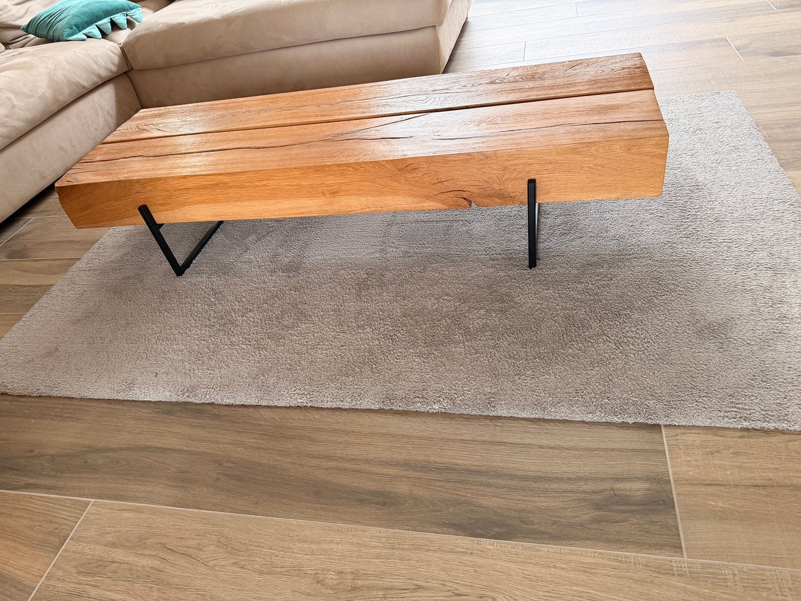 Table basse en bois massif, Enlèvement, Comme neuf, Bois