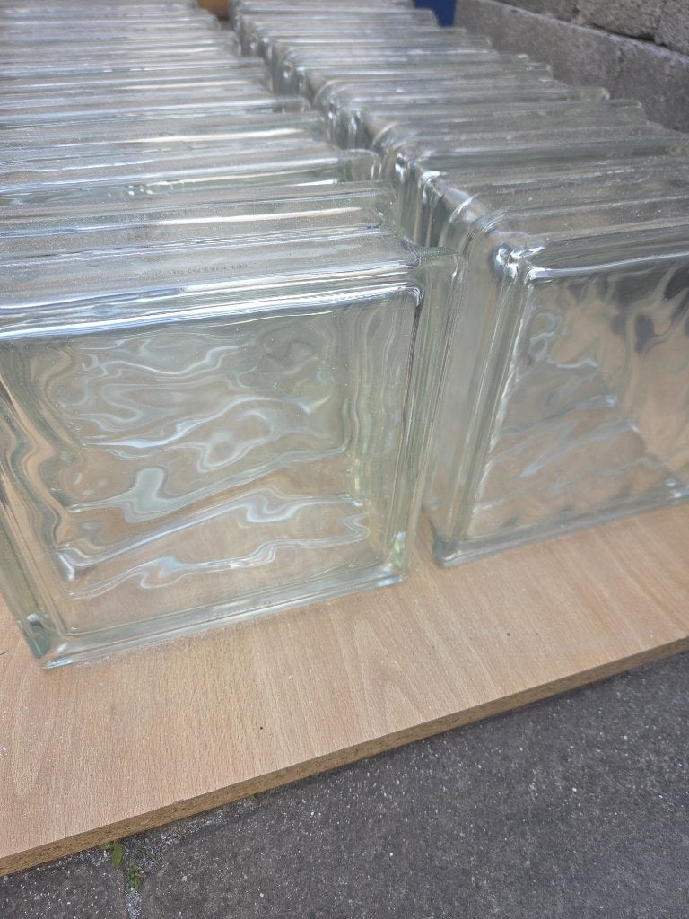 Lot de 20 briques de verre transparentes, Bricolage & Construction, Enlèvement, Utilisé, Briques