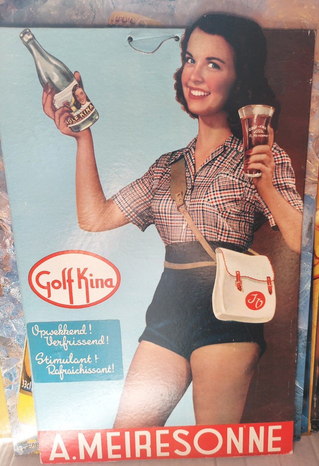golf kina reclamebord, Verzamelen, Ophalen of Verzenden, Reclamebord