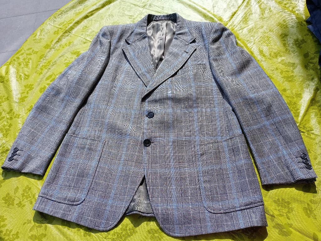 Veste blazer grise à carreaux, Gris, Taille 56/58 (XL), Porté, De Witte Duif