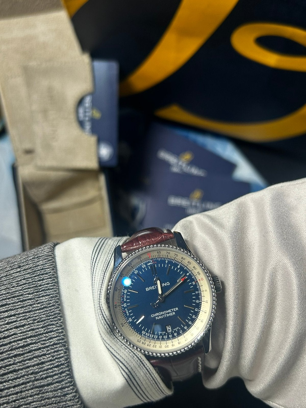 Breitling Navitimer 38mm A17325211C1P2, Ophalen, Zo goed als nieuw, Breitling