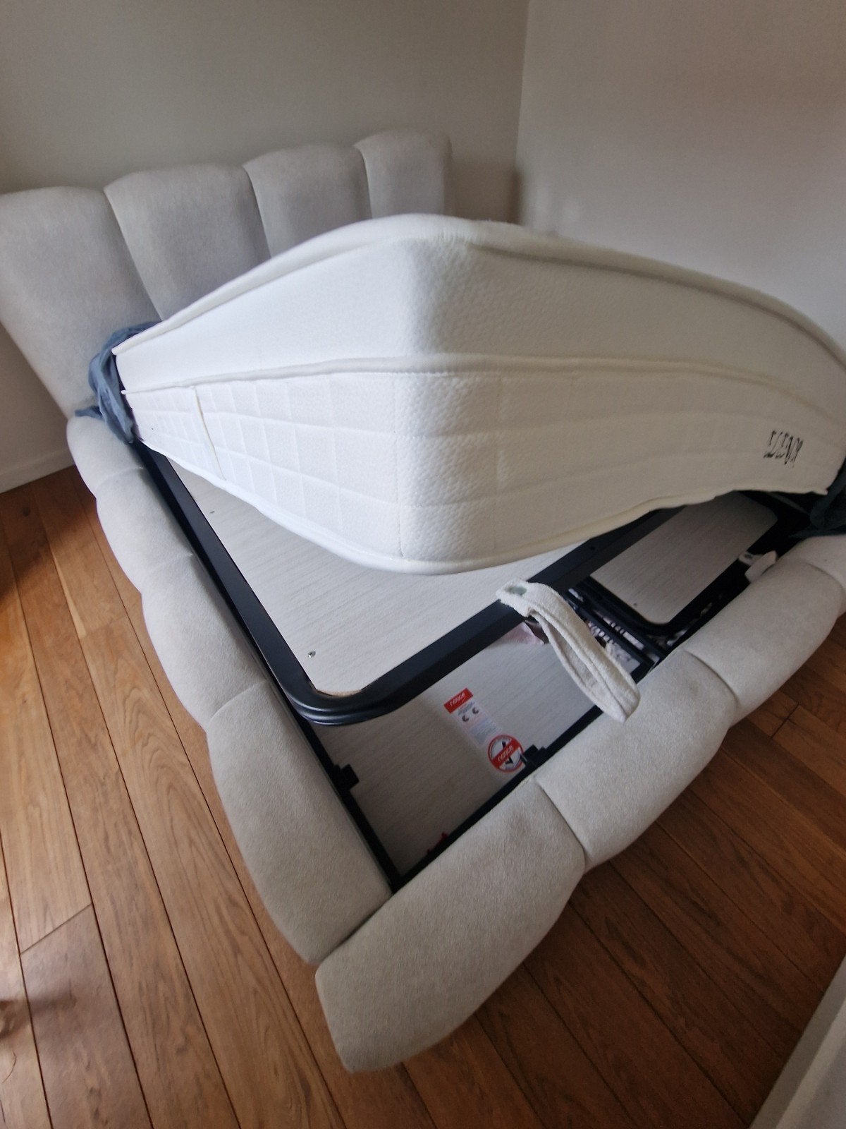 lit dou le 160/200 boxspring, Comme neuf, Enlèvement, 200 cm, Deux personnes