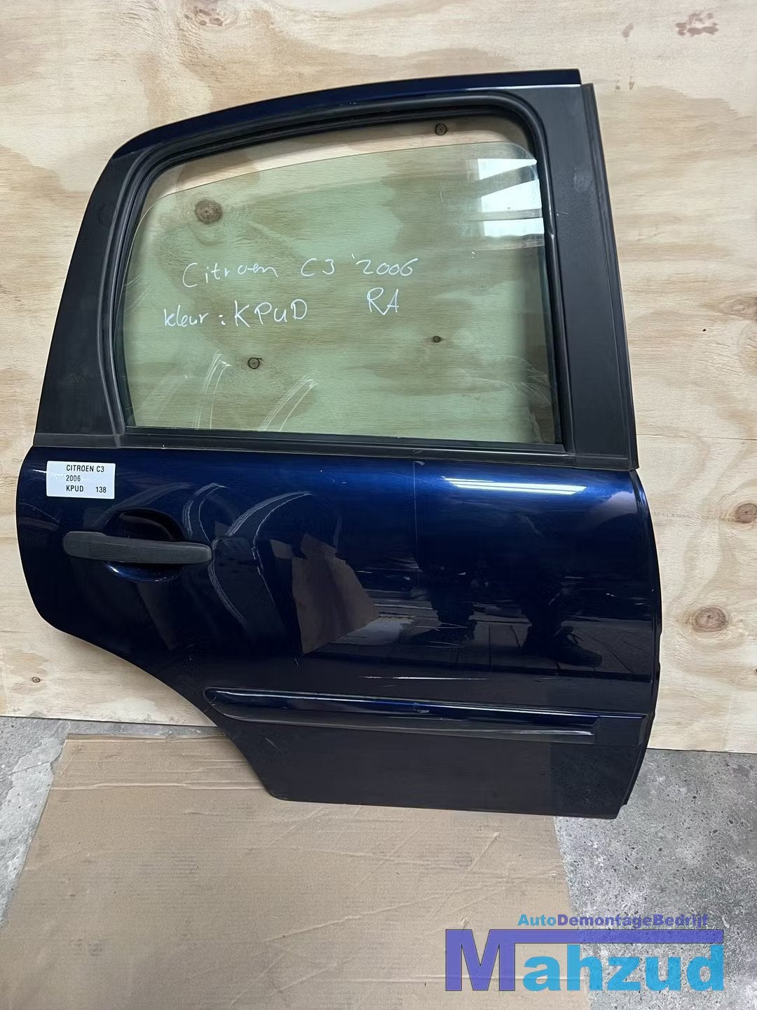 CITROEN C3 1 Blauw KPUD rechts achter deur 2002-2009, Citroën, Stellantis N.V., Utilisé, Porte