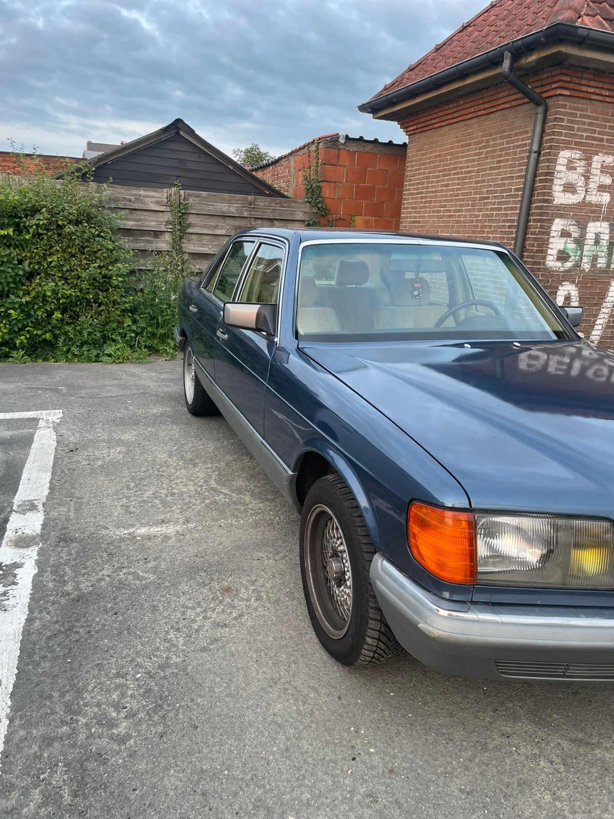 Mersedes 280 se, Auto's, Automaat, Stof, Beige, Blauw
