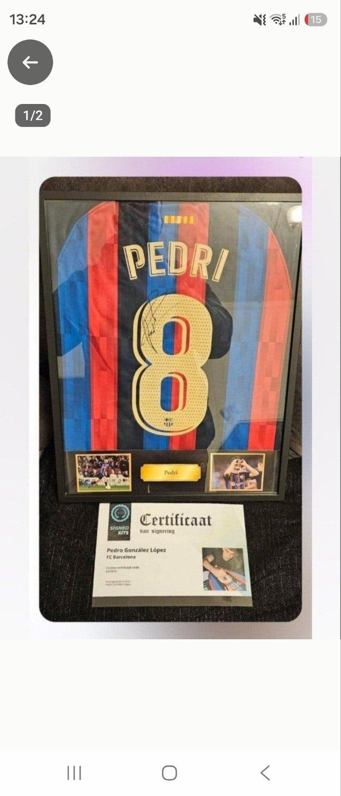 Fc barcelona gesigneerde shirt Pedri, Ophalen of Verzenden, Nieuw, Shirt