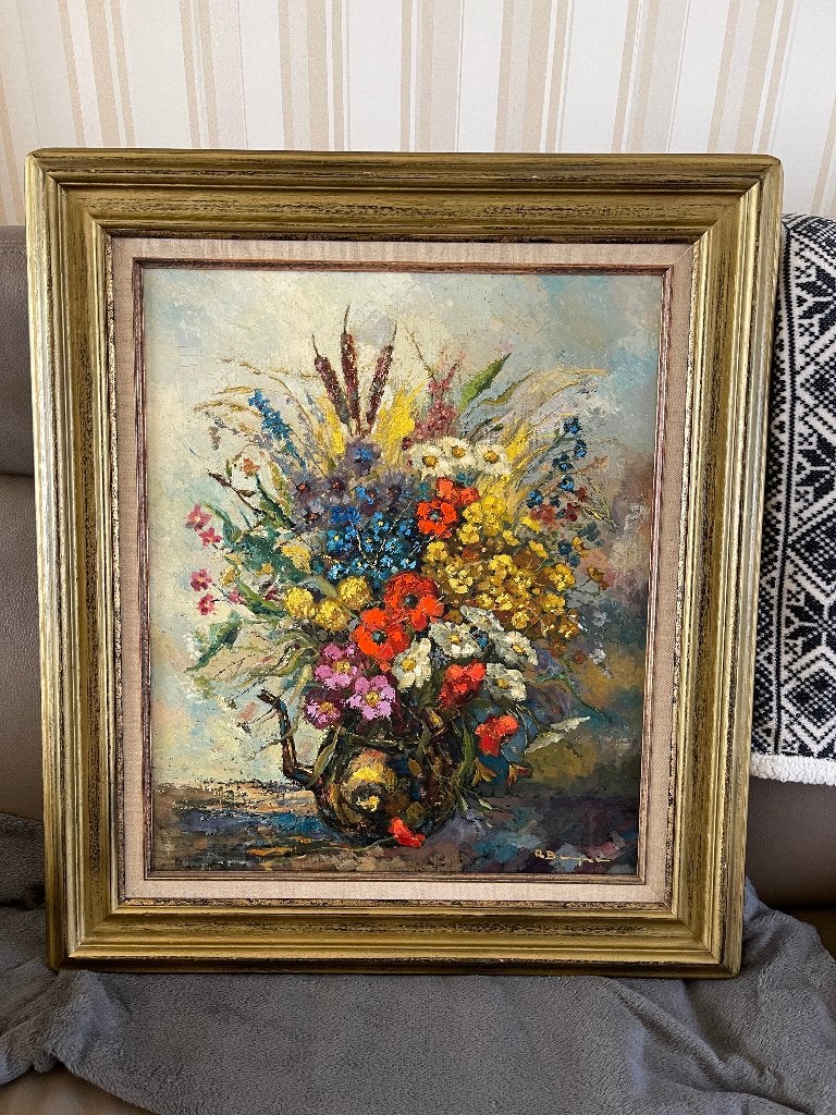Roeselare: Stilleven met bloemen, Raf Buyse (1926-2013), Enlèvement, Fleurs, Toile