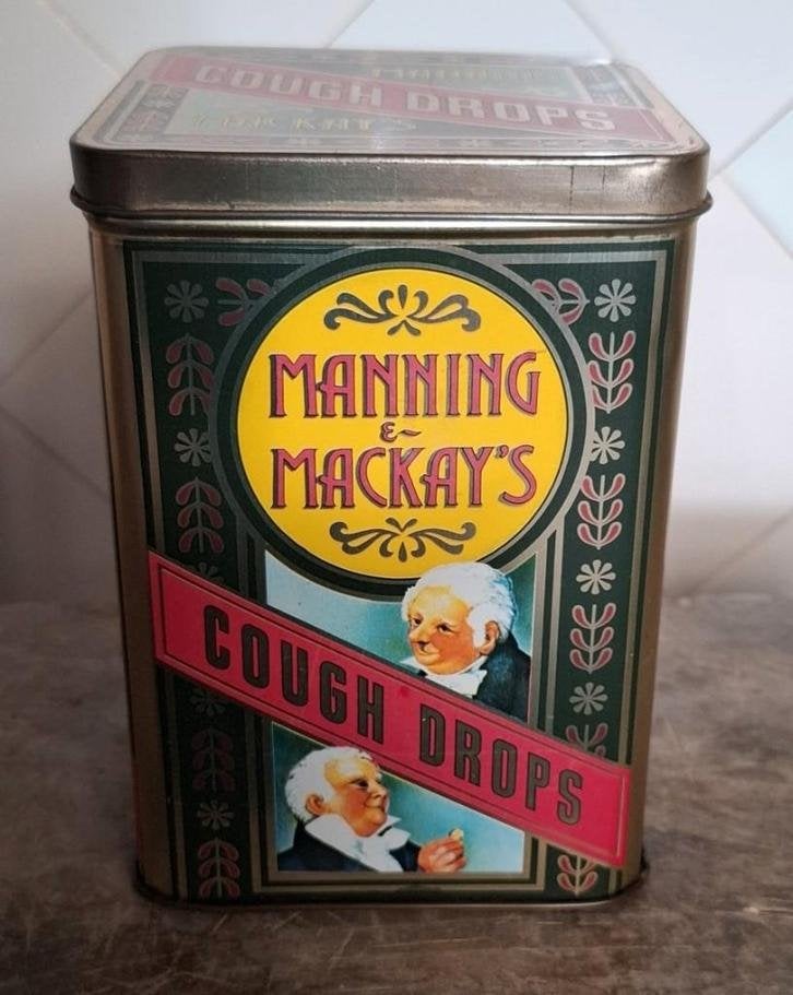 Vintage Engels blik,  Manning Mackay's, cough drops, Verzamelen, Blikken, Ophalen of Verzenden, Gebruikt, Overige, Overige merken