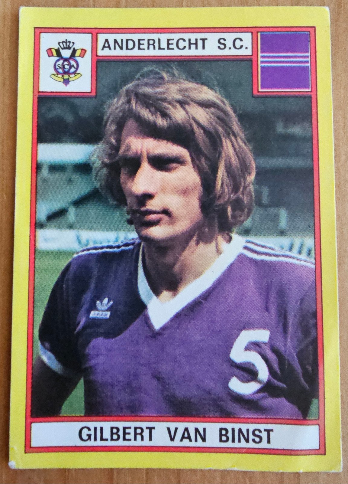 Panini Football 75 #7 Gilbert Van Binst Anderlecht!, Ophalen of Verzenden, Zo goed als nieuw, Sticker