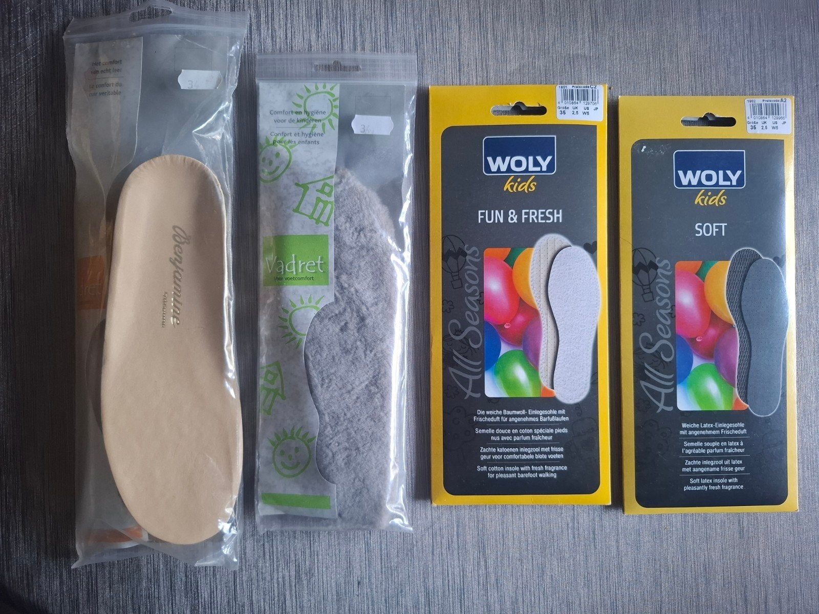 Nieuw Set 4 x Schoen inlegzolen Merk Vadret maat 34 Woly maa, Kinderen en Baby's, Kinderkleding | Schoenen en Sokken, Ophalen