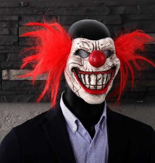 Masque demi-visage en latex Twisted Metal Sweet Tooth Joker, Envoi, Neuf