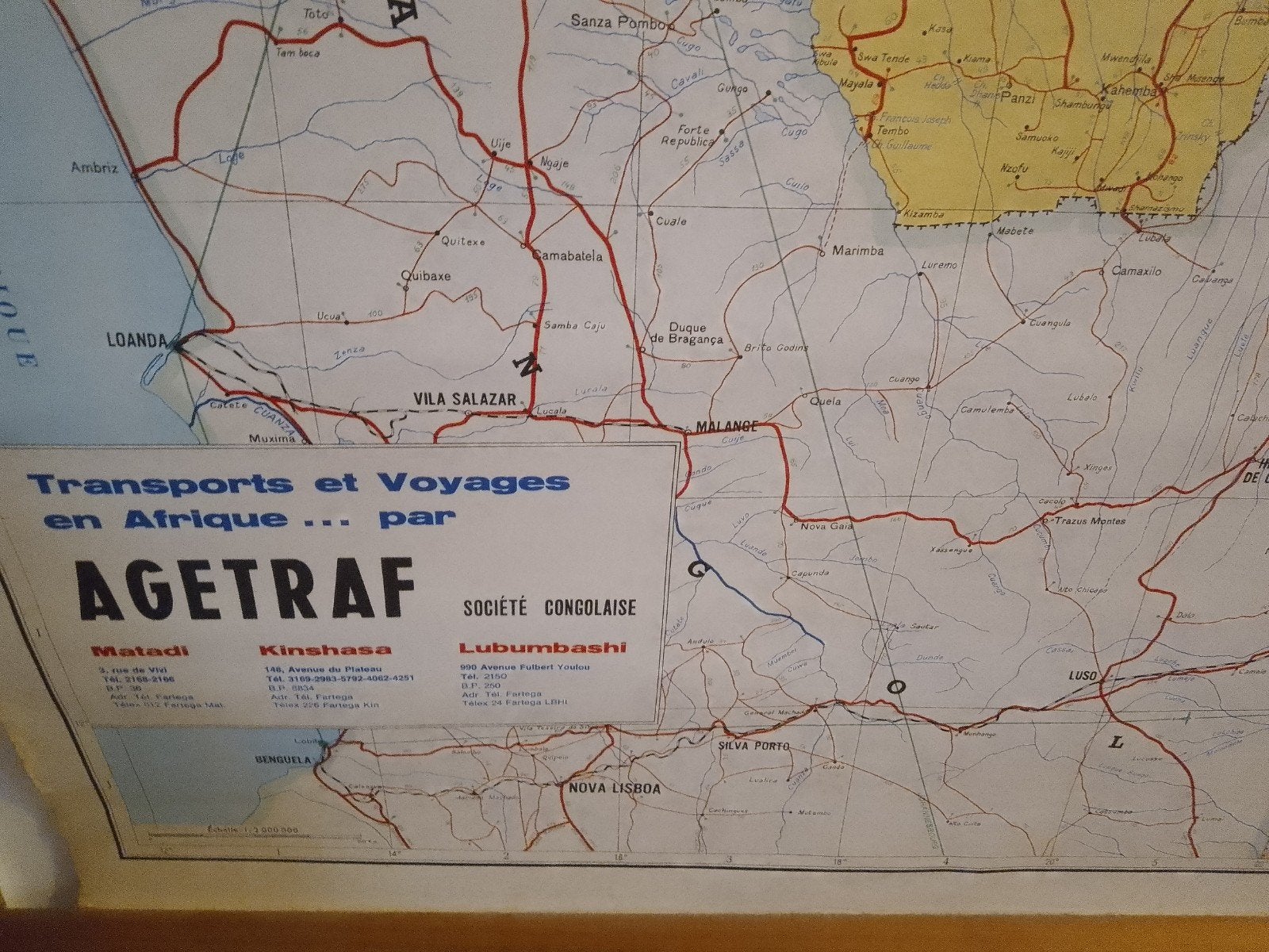 wegenkaart République democratique du Congo, Ophalen, Overige gebieden, 1800 tot 2000, Agetraf