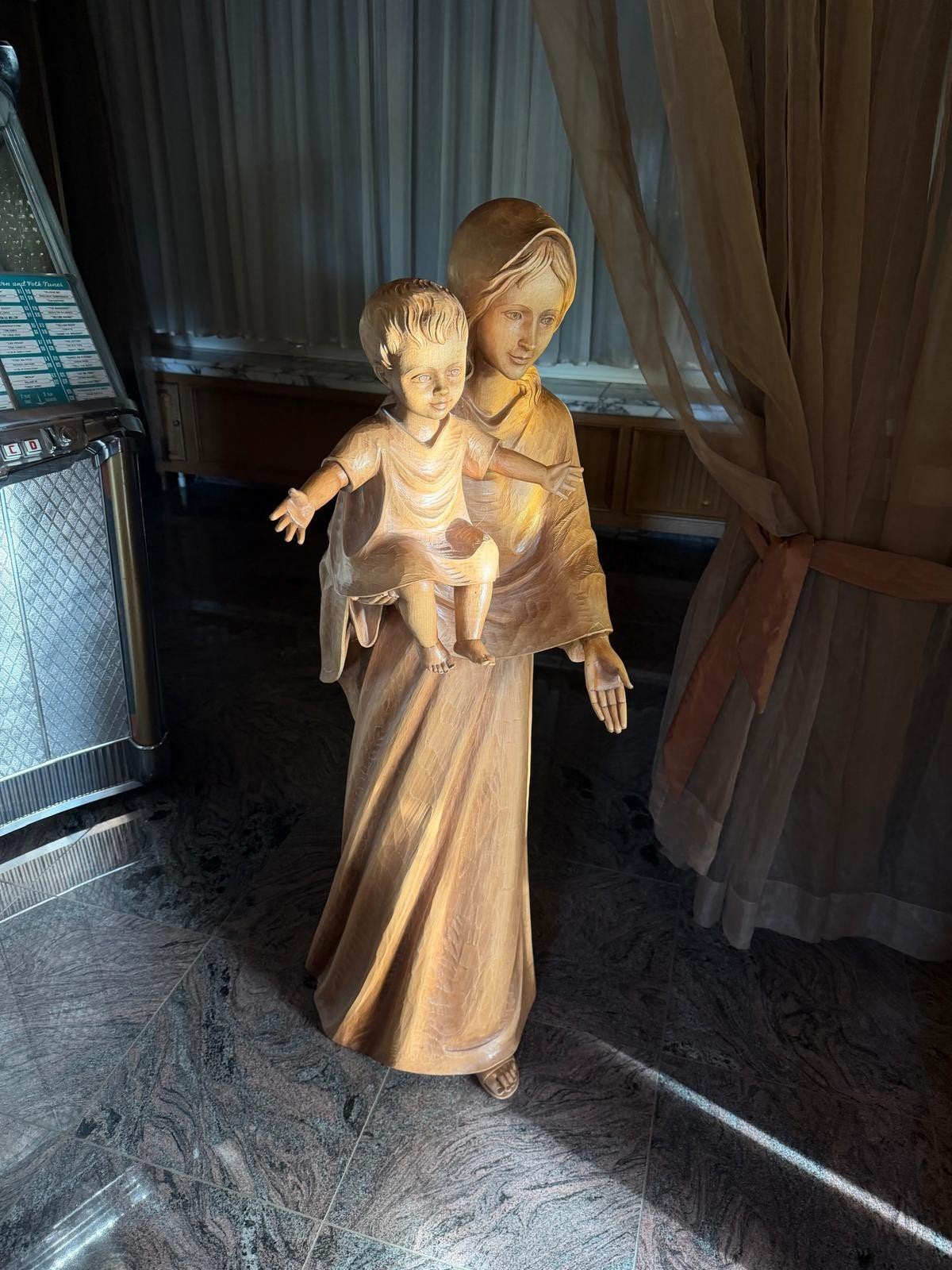 uit hout gesneden mariabeeld, Antiek en Kunst, Ophalen