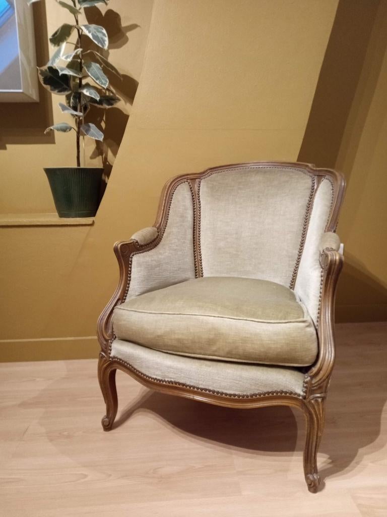 vintage stoel, Ophalen, Louis XVI, Bruin, Zo goed als nieuw
