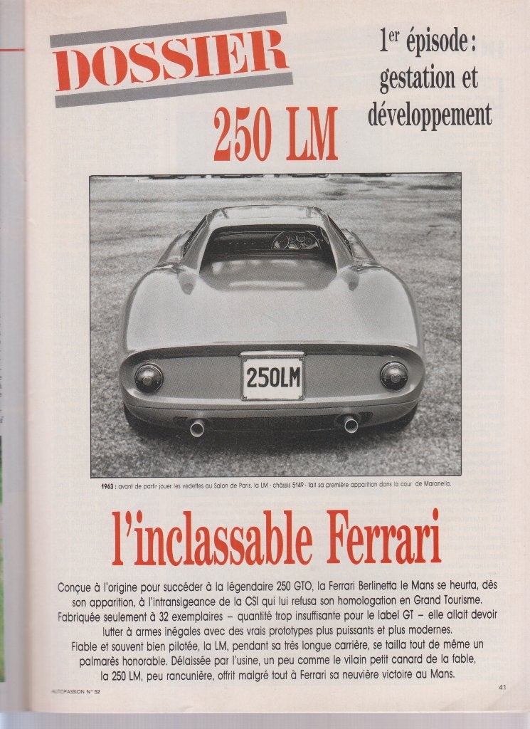 Ferrari 250 LM voiture de compétition collection, Envoi, Utilisé, Ferrari