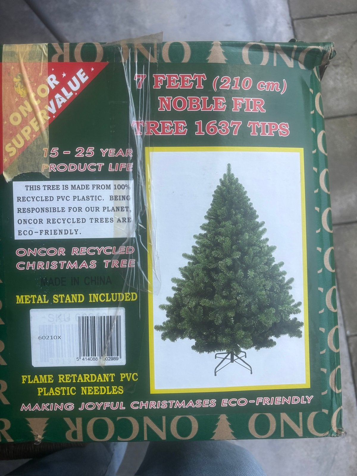 Kerstboom + versiering, Ophalen, Zo goed als nieuw