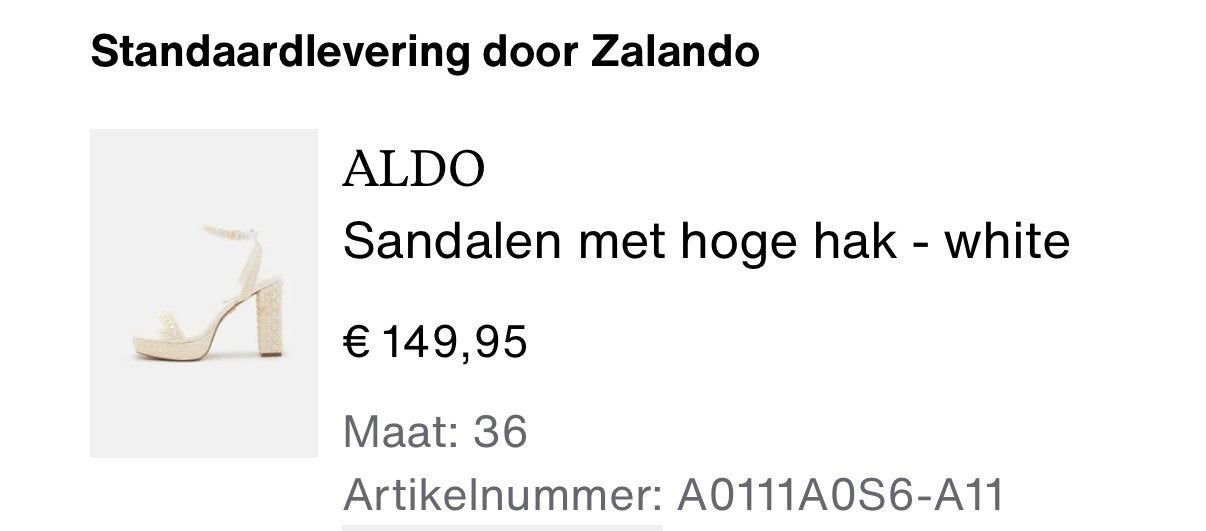 Hakken wit parels ALDO, Kleding | Dames, Wit, Nieuw, Ophalen of Verzenden, Schoenen met hoge hakken
