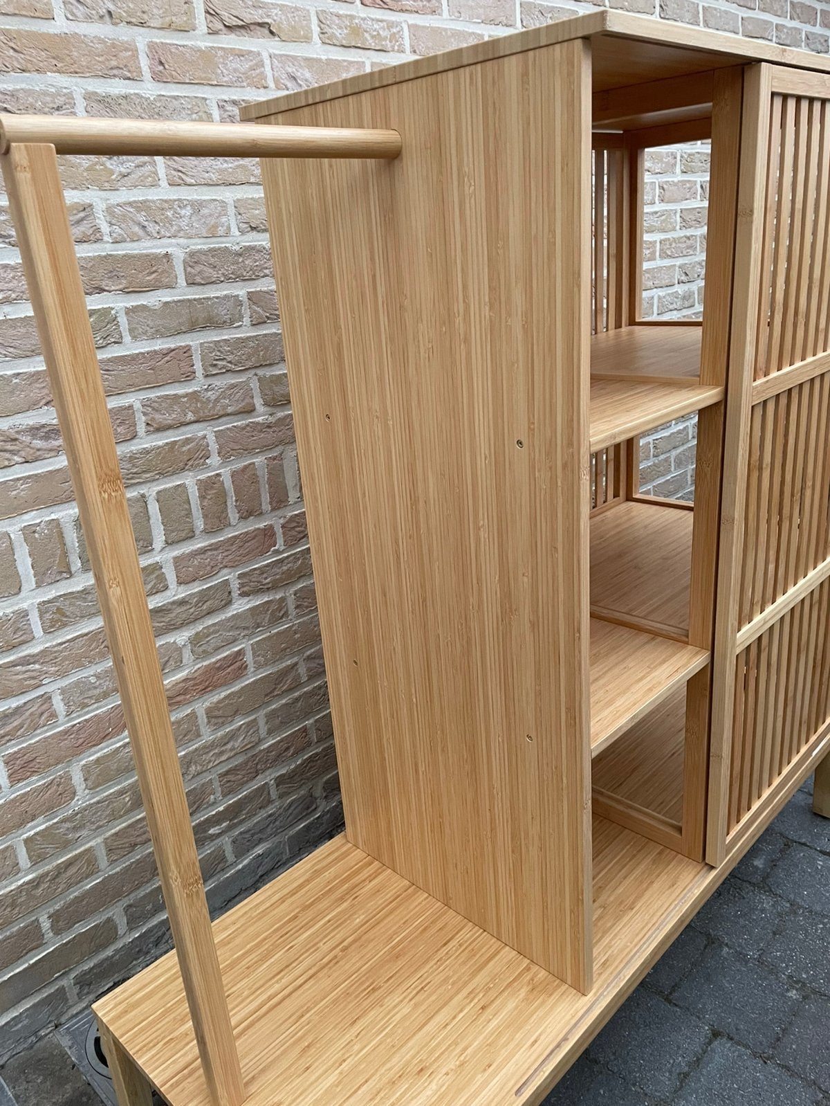 Open bamboo kleerkast Ikea Nordkisa serie, Ophalen, Zo goed als nieuw