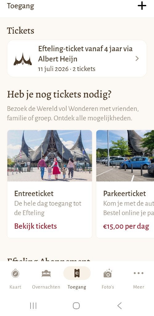 Tickets Efteling  11 juli 2026, Tickets & Billets, Loisirs | Parcs d'attractions, Deux personnes, Ticket ou Carte d'accès