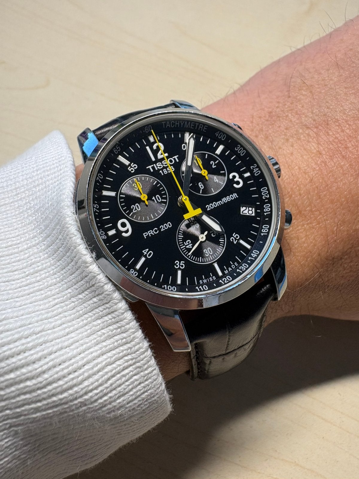 Tissot PRC 200 Chronograph - 2011, Montre-bracelet, Autres marques, Enlèvement ou Envoi, Cuir