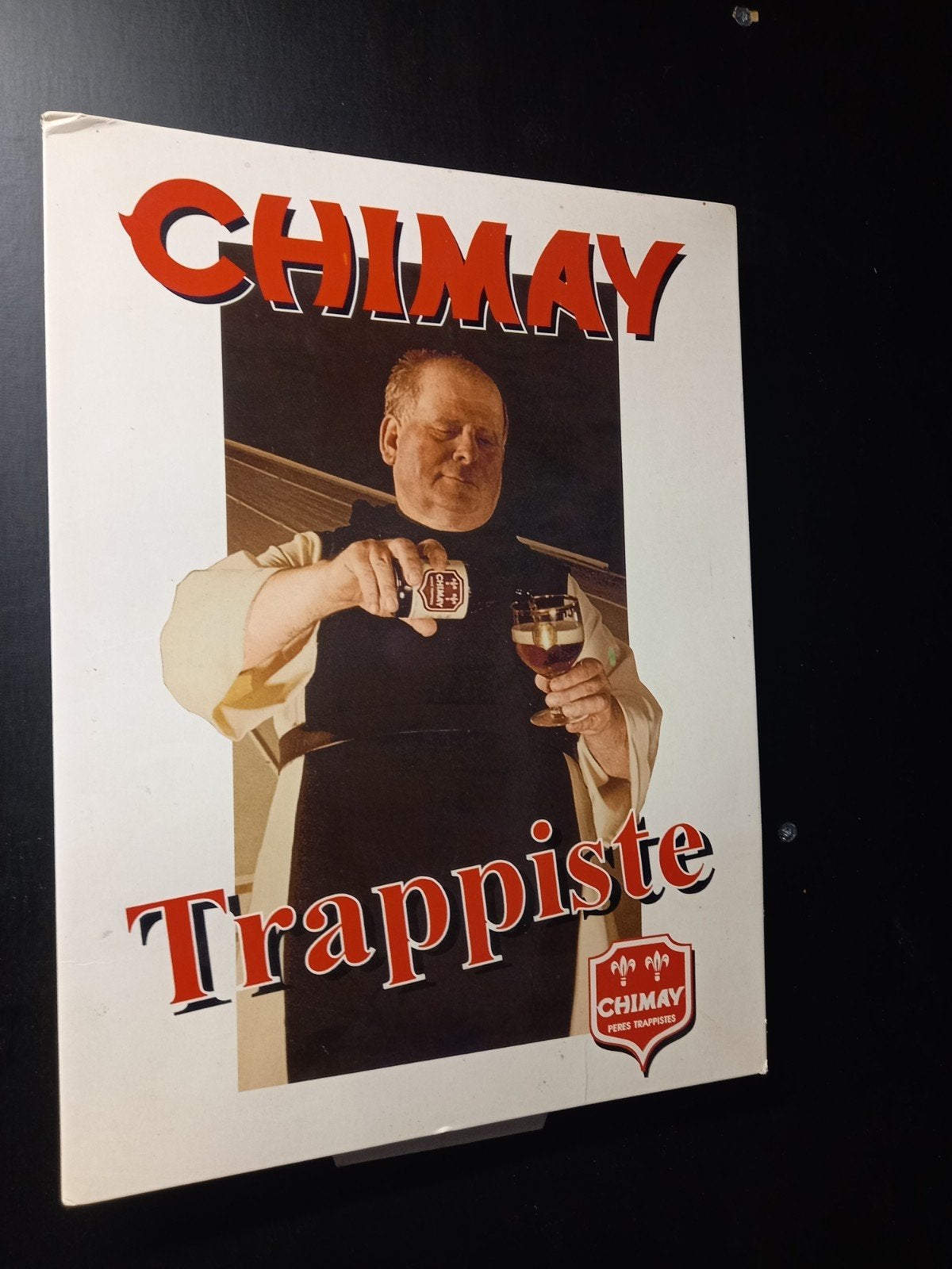 Originele vintage Chimay Trappiste reclame 1994, Collections, Enlèvement, Utilisé, Panneau publicitaire