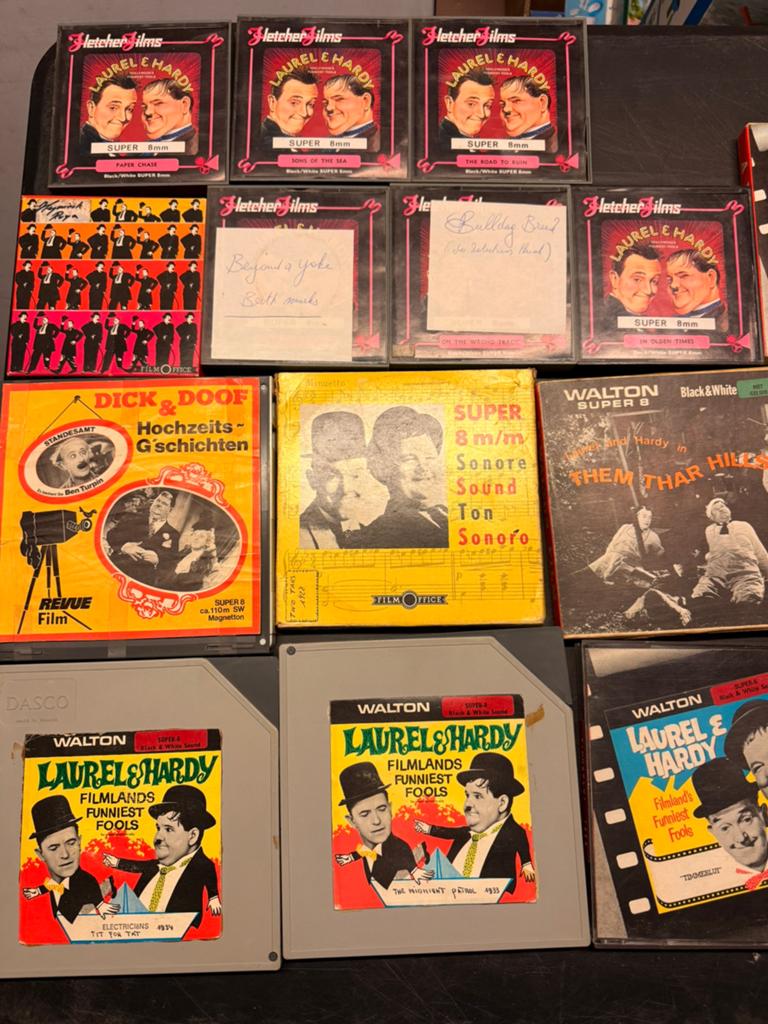 Vintage Super 8 & 8mm filmcollectie Laurel & Hardy / andere, Audio, Tv en Foto, Filmrollen, Ophalen