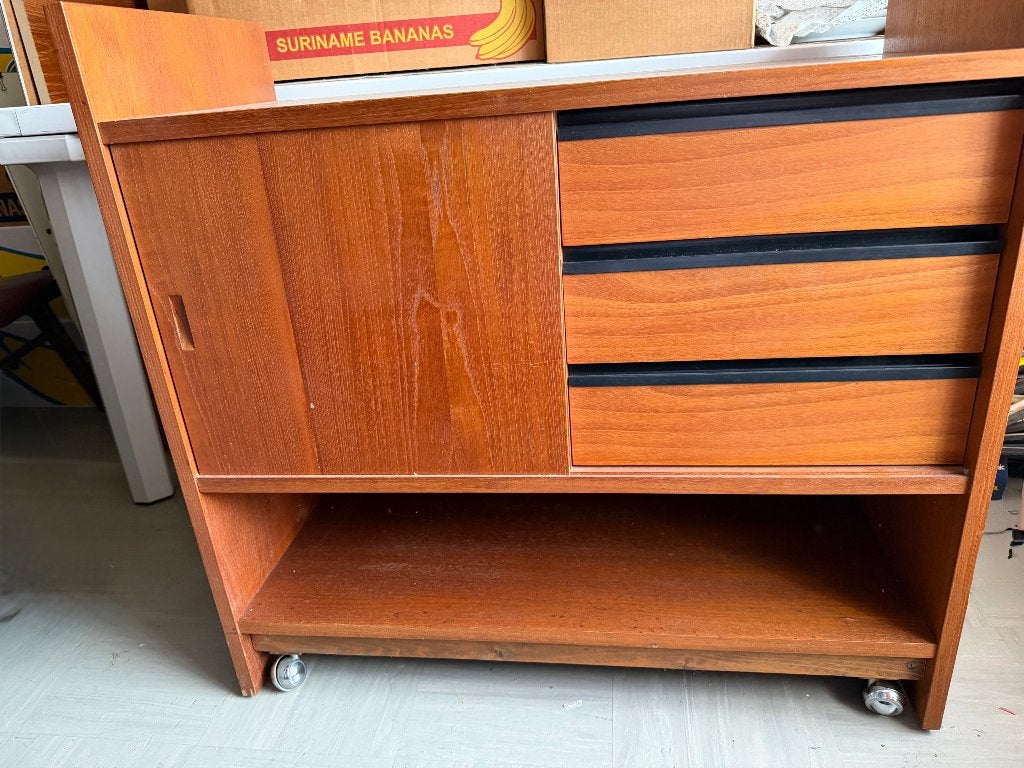 Vintage kastje op wielen, 25 à 50 cm, Moins de 100 cm, Vintage, Enlèvement