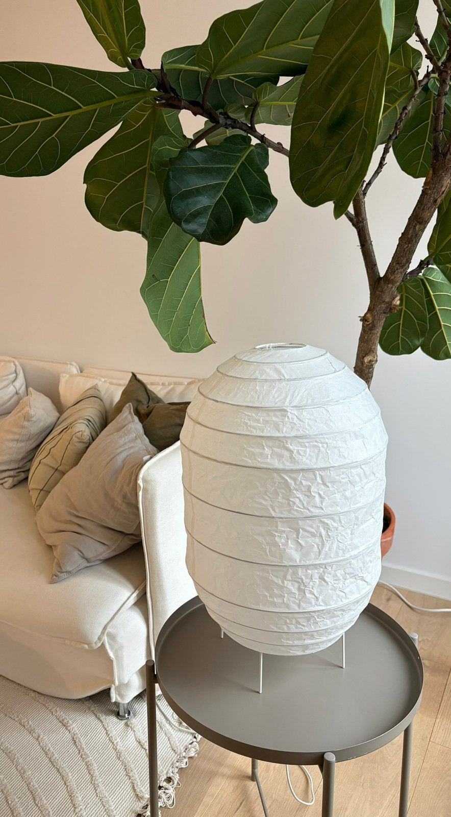 Lampadaire en papier de riz/Staande rijstpapieren lamp, Ophalen, Zo goed als nieuw, Overige materialen, Minder dan 100 cm
