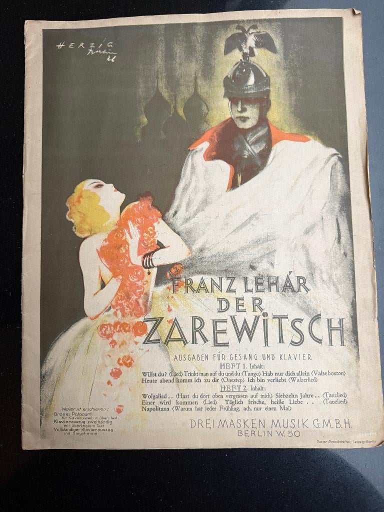Piano partituur Franz Lehar der Zarewitsch van 1927, Muziek en Instrumenten, Bladmuziek, Gebruikt, Klassiek, Ophalen of Verzenden
