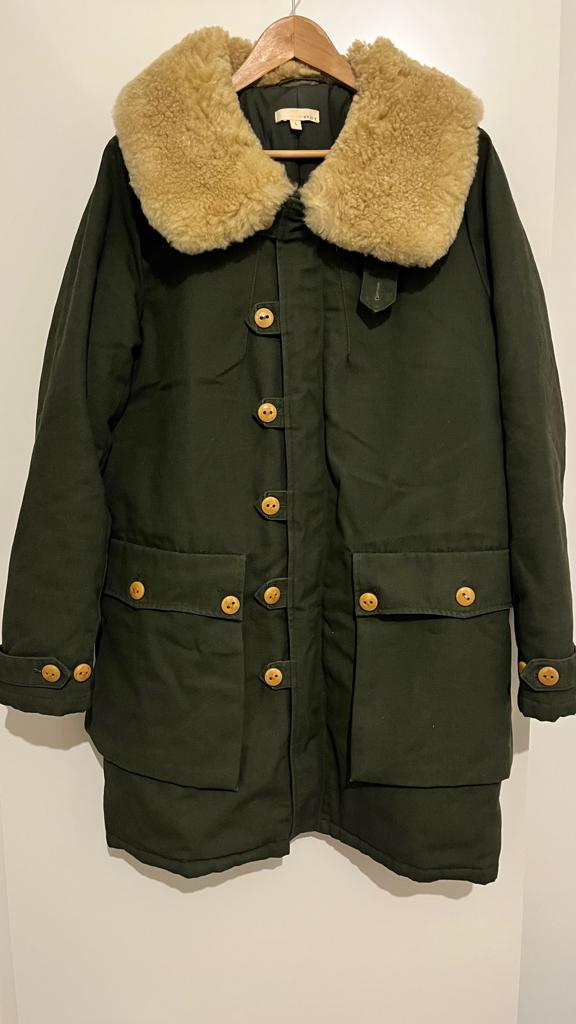 Manteau chaud vert avec col en fourrure taille L, Enlèvement ou Envoi, Taille 52/54 (L), Vert, S U I T