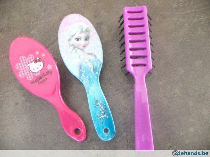 3 Haarborstels meisjes - Frozen - set, Ophalen of Verzenden, Gebruikt