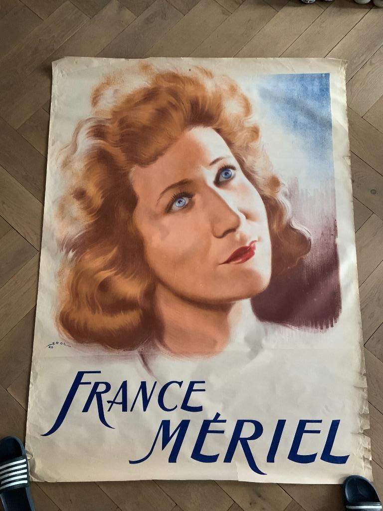 Affiche France Mériel, Enlèvement ou Envoi, Utilisé, Publicité